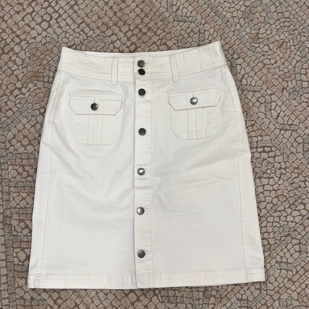 White Jean Skirt